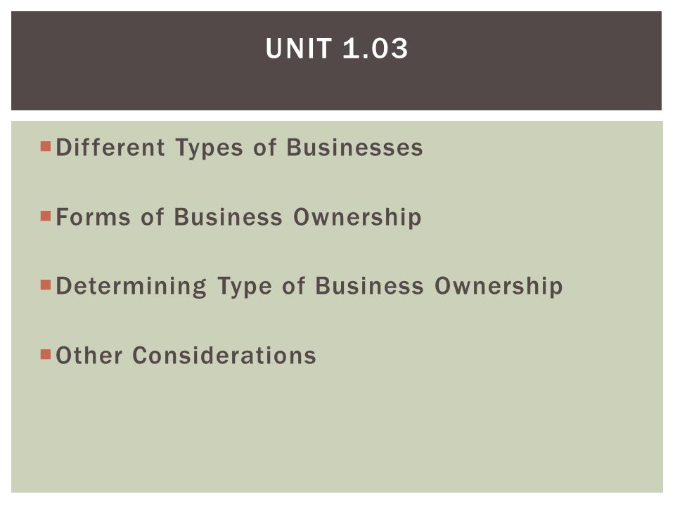 Business Entity Types